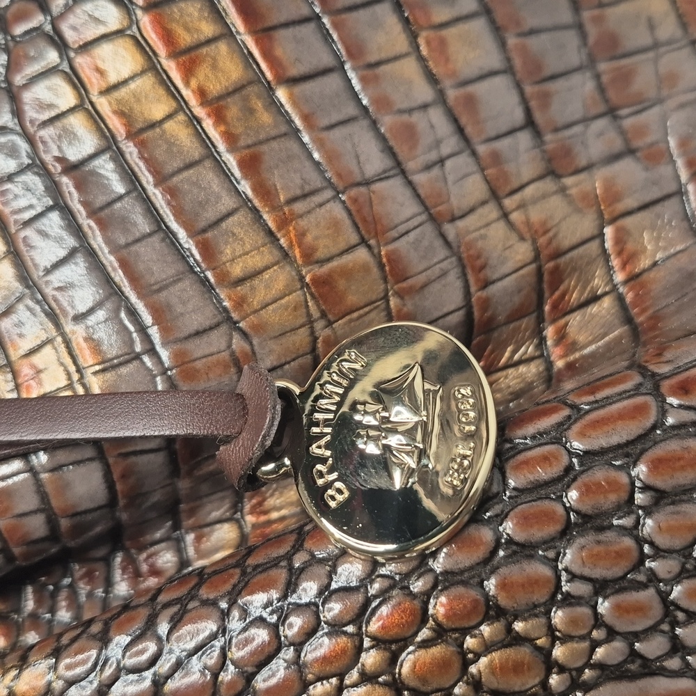 Brahmin FAYE Fall Tortoise Croc Embossed Handbag - Picture 5 of 17